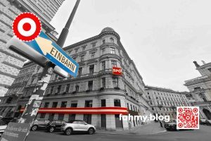 Wir brauchen nichts mehr als eine funktionierende Sozialdemokratie. Das Bild zeigt die Parteizentrale der sozialdemokratischen Partei Öserreichs - der SPÖ - in der Loewelstrasse im ersten Wiener Gemeindebezirk. Das Bild ist an sich in schwarz-weiss, nur das Parteischild der SPÖ und eine längliche Fassadenverzierung quer zwischen dem Erdgeschoss und ersten Stock des länglichen Gebäudes erscheinen in rot-weiß-rot und ein Verkehrschild im Vordergrund - ein Einbahnschild - erscheint in blau. Das rot-weiß-rote Logo von fahmy.blog ist in der linken oberen Ecke, der QR-Code und Bildunterschrift von fahmy.blog ist in der rechten Ecke zu sehen.