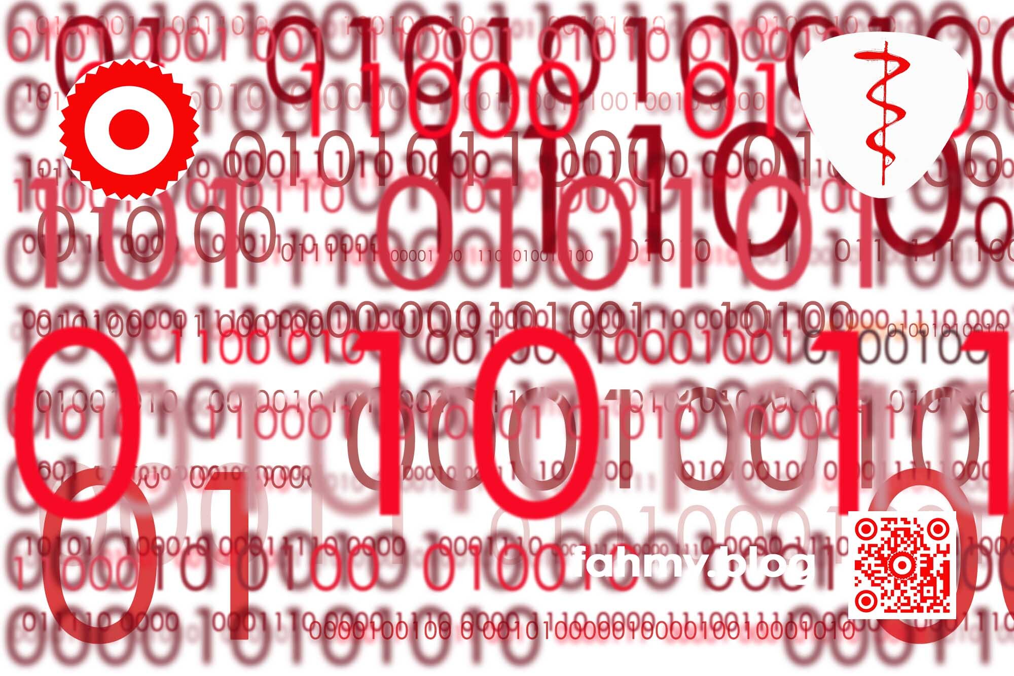 Das Bild Digiversum ist das Beitragsbild des Blogbeitrags "Datenausverkauf aggregierter Daten?". Das rot-weiß-rote Logo von fahmy.blog ist in der linken oberen Ecke, der QR-Code und Bildunterschrift von fahmy.blog ist in der rechten Ecke zu sehen. Ein weißes dreieckiges bzw. triigonales Wappen mit einer roten sich um einen Stab windenden Schlange - einer Äskulap-Natter - ist in der rechten oberen Ecke des Bildes zu sehen.